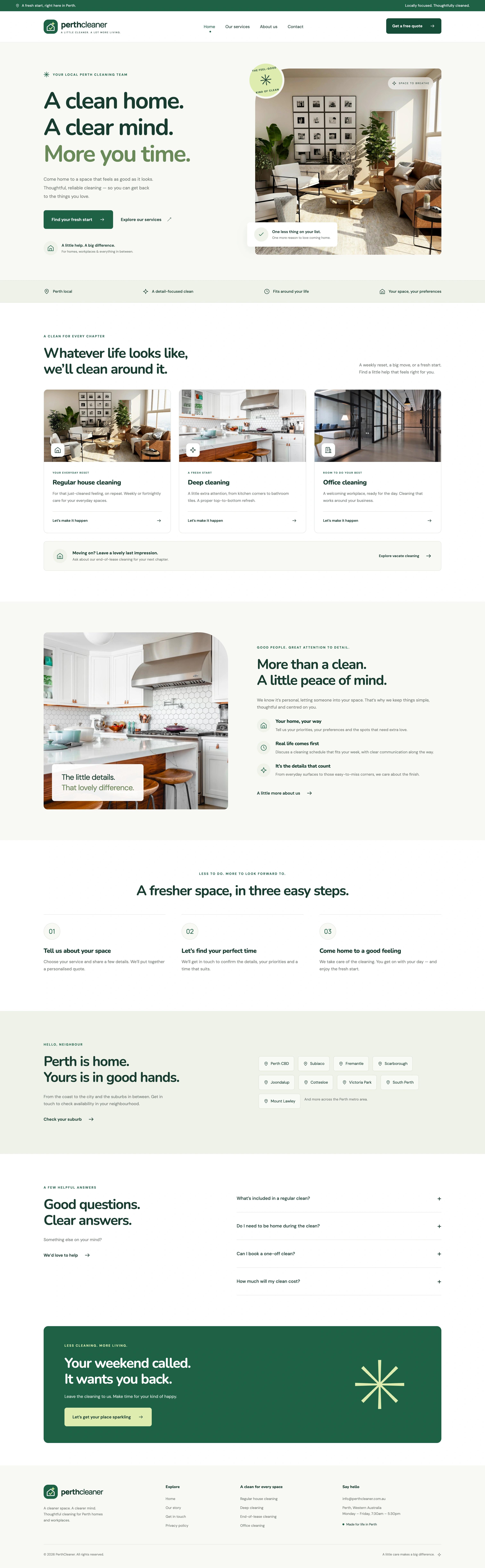 PerthCleaner - Custom Cleaning Services Website